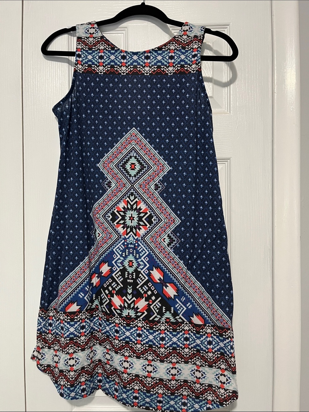 Xhilaration Navy Tribal Print Sleeveless Mini Dress